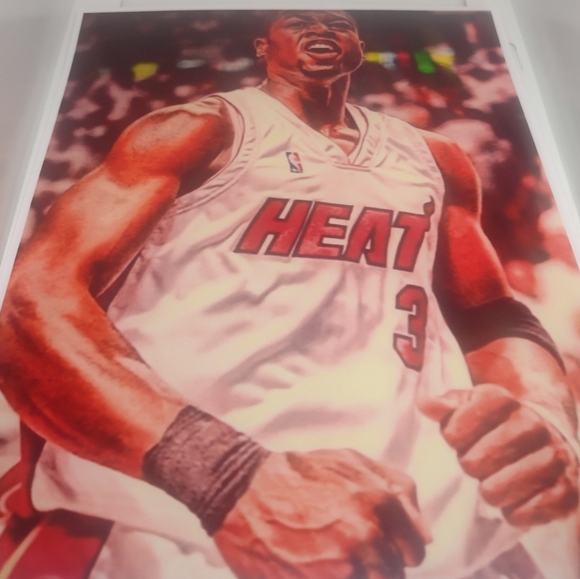 NEW!🤩MIAMI HEAT🔥DWYANE WADE REPRINT BASKETBALL GLOSSY 8.5x11 COLOR ART POSTER - Picture 6 of 8
